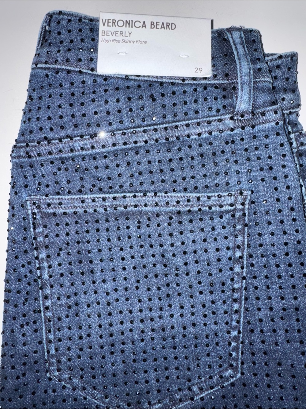 Veronica Beard Beverly Rhinestone Skinny-Flare Jean - Picture 13 of 14
